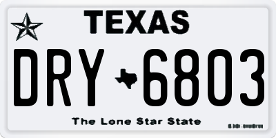 TX license plate DRY6803