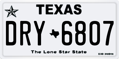 TX license plate DRY6807