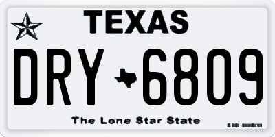 TX license plate DRY6809