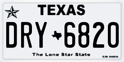 TX license plate DRY6820