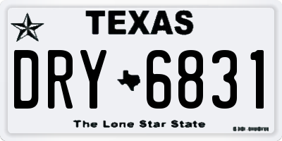 TX license plate DRY6831