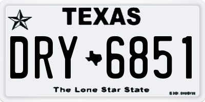 TX license plate DRY6851