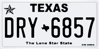 TX license plate DRY6857