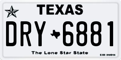 TX license plate DRY6881