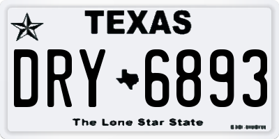 TX license plate DRY6893