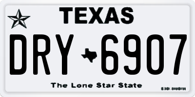 TX license plate DRY6907