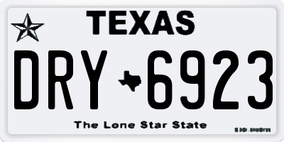 TX license plate DRY6923