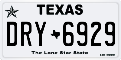 TX license plate DRY6929