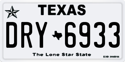 TX license plate DRY6933