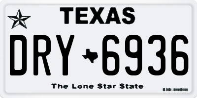 TX license plate DRY6936