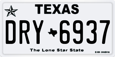 TX license plate DRY6937