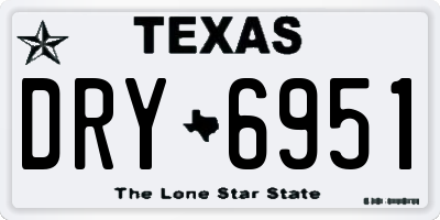 TX license plate DRY6951