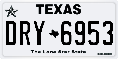 TX license plate DRY6953