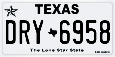 TX license plate DRY6958