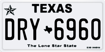 TX license plate DRY6960
