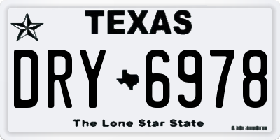 TX license plate DRY6978