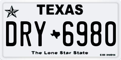 TX license plate DRY6980