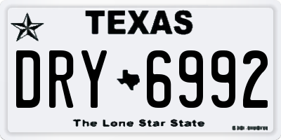 TX license plate DRY6992