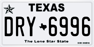 TX license plate DRY6996