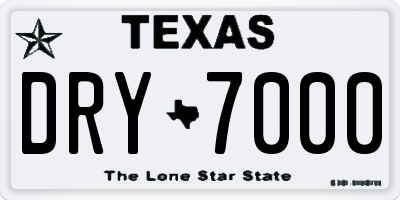 TX license plate DRY7000