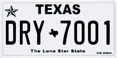 TX license plate DRY7001
