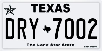 TX license plate DRY7002