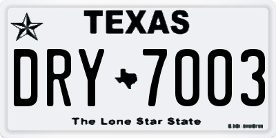 TX license plate DRY7003
