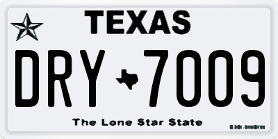 TX license plate DRY7009