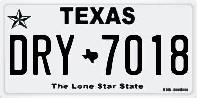 TX license plate DRY7018