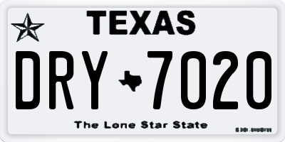 TX license plate DRY7020