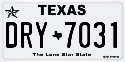 TX license plate DRY7031