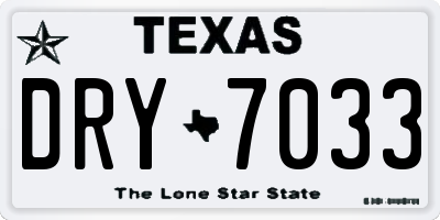 TX license plate DRY7033