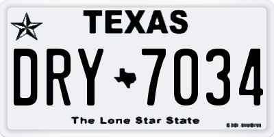 TX license plate DRY7034