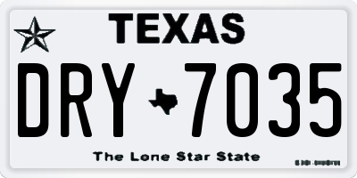TX license plate DRY7035