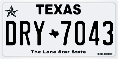 TX license plate DRY7043