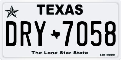 TX license plate DRY7058