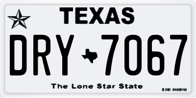 TX license plate DRY7067