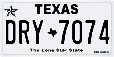 TX license plate DRY7074