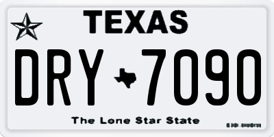 TX license plate DRY7090