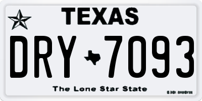 TX license plate DRY7093