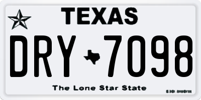 TX license plate DRY7098