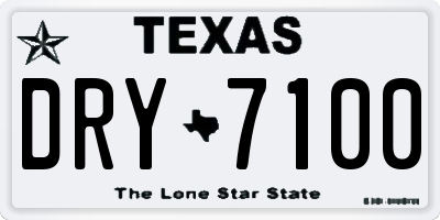 TX license plate DRY7100