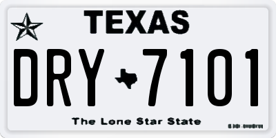 TX license plate DRY7101