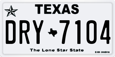TX license plate DRY7104