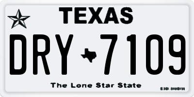 TX license plate DRY7109