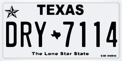 TX license plate DRY7114