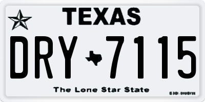 TX license plate DRY7115