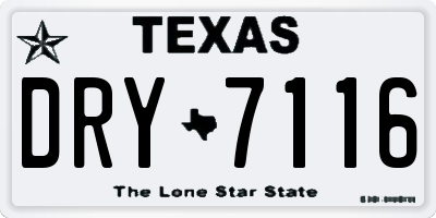 TX license plate DRY7116