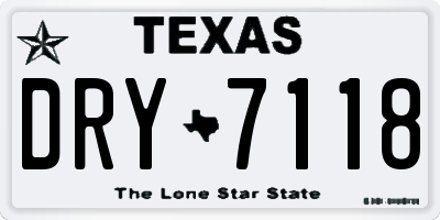 TX license plate DRY7118