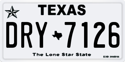TX license plate DRY7126